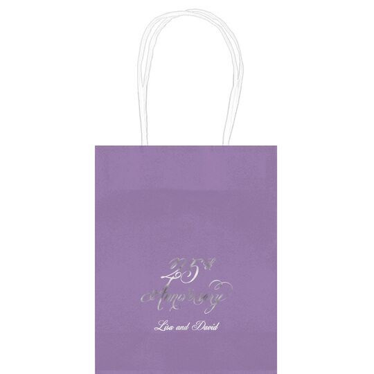 Elegant 25th Anniversary Mini Twisted Handled Bags